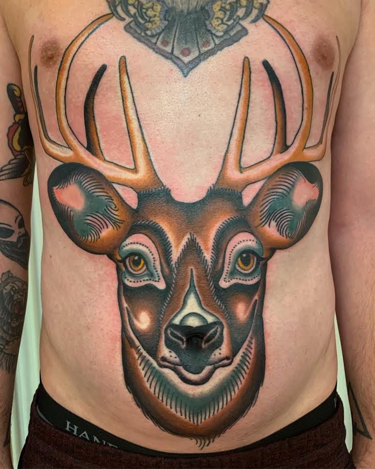 Traditional deer stomach piece by Kelsey Lane